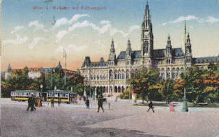 Rathaus mit Rathauspark - Europa - alte historische Fotos Ansichten Bilder Aufnahmen Ansichtskarten 