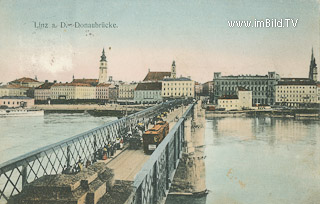 Linz - Donaubrücke - Europa - alte historische Fotos Ansichten Bilder Aufnahmen Ansichtskarten 