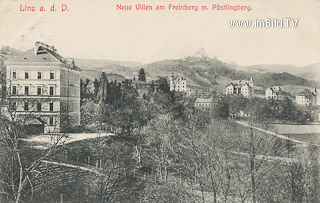 Neue Villen Freinberg mit Pöstlingberg - Europa - alte historische Fotos Ansichten Bilder Aufnahmen Ansichtskarten 