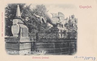 Klagenfurt, Lindwurmbrunnen ( gelaufen 1899 ) - Oesterreich - alte historische Fotos Ansichten Bilder Aufnahmen Ansichtskarten 