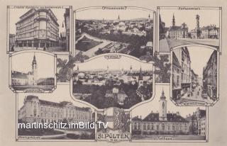 9 Bild Litho Karte St. Pölten - Oesterreich - alte historische Fotos Ansichten Bilder Aufnahmen Ansichtskarten 