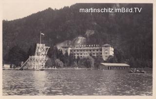 St. Andrä, Grandhotel mit Sprungturm - Oesterreich - alte historische Fotos Ansichten Bilder Aufnahmen Ansichtskarten 