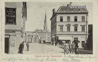 Hauptplatz mit alter Draubrücke - Europa - alte historische Fotos Ansichten Bilder Aufnahmen Ansichtskarten 