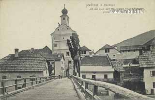 Gmünd mit der provisorischen Brücke - Europa - alte historische Fotos Ansichten Bilder Aufnahmen Ansichtskarten 