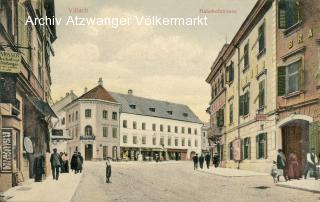 Villach Bahnhofstrasse mit Hotel Mosser - Bahnhofstraße - alte historische Fotos Ansichten Bilder Aufnahmen Ansichtskarten 