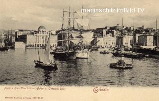 Triest, Hafen und Carciotti Ufer - alte historische Fotos Ansichten Bilder Aufnahmen Ansichtskarten 