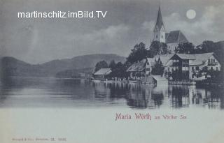 Maria Wörth - Mondscheinkarte - Oesterreich - alte historische Fotos Ansichten Bilder Aufnahmen Ansichtskarten 