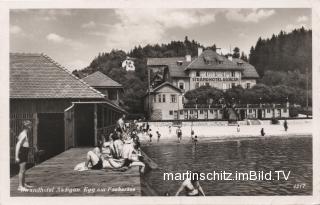 Strandhotel Aschgan mit Strandbad - Oesterreich - alte historische Fotos Ansichten Bilder Aufnahmen Ansichtskarten 