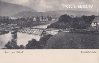 Villach, Eingleisige Eisenbahnbrücke - alte historische Fotos Ansichten Bilder Aufnahmen Ansichtskarten 