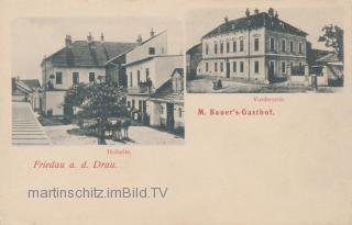 2 Bild Litho Karte - Friedau an der Drau - Friedau / Ormož - alte historische Fotos Ansichten Bilder Aufnahmen Ansichtskarten 