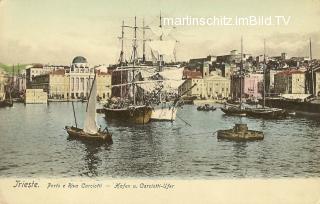 Triest, Hafen und Carciotti Ufer - Italien - alte historische Fotos Ansichten Bilder Aufnahmen Ansichtskarten 