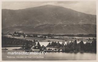 Inselhotel mit Bootshäusern  - Finkenstein am Faaker See - alte historische Fotos Ansichten Bilder Aufnahmen Ansichtskarten 