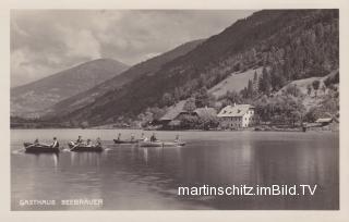 Afritzer See, Gasthaus Seebräuer - Villach Land - alte historische Fotos Ansichten Bilder Aufnahmen Ansichtskarten 