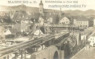 Marburg a.d.D., Reichsbrückenbau - Marburg an der Drau / Maribor - alte historische Fotos Ansichten Bilder Aufnahmen Ansichtskarten 