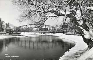 Draubrücke im Winter - Villach - alte historische Fotos Ansichten Bilder Aufnahmen Ansichtskarten 