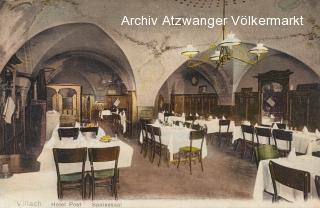 Villach, Hotel Post-Speisesaal - Villach-Innere Stadt - alte historische Fotos Ansichten Bilder Aufnahmen Ansichtskarten 