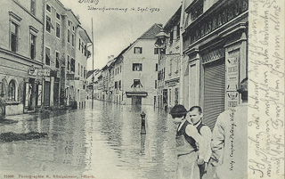 Hochwasser Villach - Villach - alte historische Fotos Ansichten Bilder Aufnahmen Ansichtskarten 