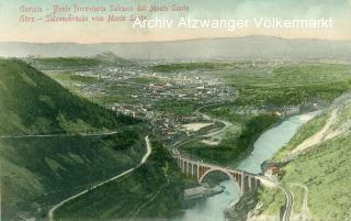 Wocheinerbahn - Salcanobrücke und Blick auf Görz - alte historische Fotos Ansichten Bilder Aufnahmen Ansichtskarten 