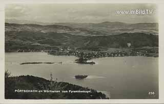 Luftbild Richtung Pörtschach - Klagenfurt Land - alte historische Fotos Ansichten Bilder Aufnahmen Ansichtskarten 