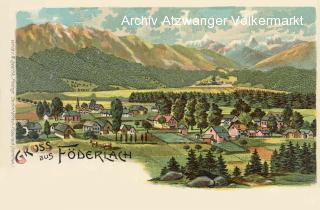 Föderlach Ortsansicht - Villach Land - alte historische Fotos Ansichten Bilder Aufnahmen Ansichtskarten 