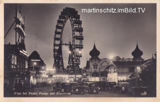 Wien, Prater bei Nacht - alte historische Fotos Ansichten Bilder Aufnahmen Ansichtskarten 