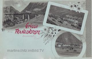 3 Bild Litho - Mondscheinkarte - Franzensfeste - Italien - alte historische Fotos Ansichten Bilder Aufnahmen Ansichtskarten 