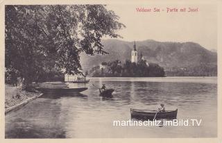 Veldeser See mit Insel - Europa - alte historische Fotos Ansichten Bilder Aufnahmen Ansichtskarten 