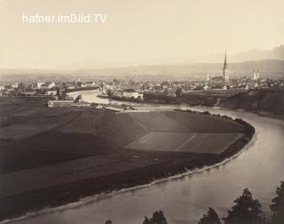 Villach Westseite Ohne Eisenbahnbrücke und-strecke - Villach - alte historische Fotos Ansichten Bilder Aufnahmen Ansichtskarten 