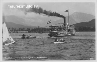 Dampfer beim Strandbad Klagenfurt - Oesterreich - alte historische Fotos Ansichten Bilder Aufnahmen Ansichtskarten 