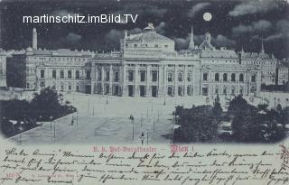 Wien, K.K. Hofburg Theater - Mondscheinkarte - Europa - alte historische Fotos Ansichten Bilder Aufnahmen Ansichtskarten 