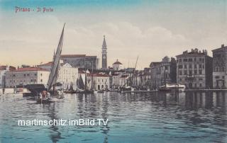 Piran Hafen - Slowenien - alte historische Fotos Ansichten Bilder Aufnahmen Ansichtskarten 