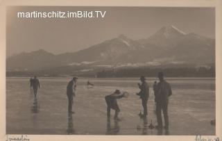 Eisstockschießen am Faakersee - Villach - alte historische Fotos Ansichten Bilder Aufnahmen Ansichtskarten 