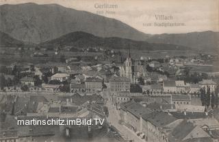 Blick vom Stadtpfarrtutm zur Gerlitze - Villach - alte historische Fotos Ansichten Bilder Aufnahmen Ansichtskarten 