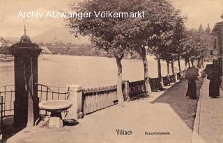 Villach Draupromenade - Draupromenade - alte historische Fotos Ansichten Bilder Aufnahmen Ansichtskarten 