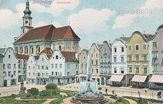 Schärding - Stadtplatz - Oberösterreich - alte historische Fotos Ansichten Bilder Aufnahmen Ansichtskarten 