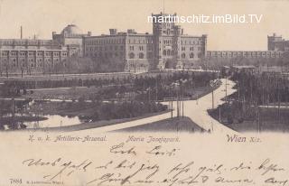 Wien, K.K. Artilleriee Arsenal u. Maria Josef Park - Wien,Favoriten - alte historische Fotos Ansichten Bilder Aufnahmen Ansichtskarten 