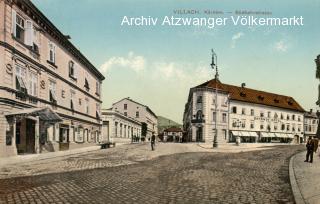 Villach Südbahnstrasse mit Bahnhof Hotel  - alte historische Fotos Ansichten Bilder Aufnahmen Ansichtskarten 