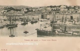 Triest vom Meer - Friaul Julisch Venetien - alte historische Fotos Ansichten Bilder Aufnahmen Ansichtskarten 