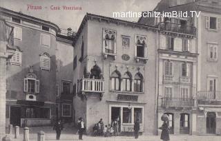 Piran, Casa Venezia, Caffe Unione - Küsten- und Karstgebiet (Obalno-kraška) - alte historische Fotos Ansichten Bilder Aufnahmen Ansichtskarten 