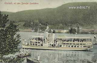 Dampfer Landskron vor Ossiach - Europa - alte historische Fotos Ansichten Bilder Aufnahmen Ansichtskarten 