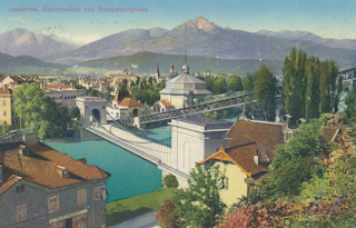 Innsbruck, Kettenbrücke und Hungerburgbahn - Europa - alte historische Fotos Ansichten Bilder Aufnahmen Ansichtskarten 