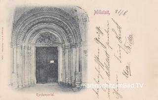 Millstatt, Kirchenportal - Europa - alte historische Fotos Ansichten Bilder Aufnahmen Ansichtskarten 