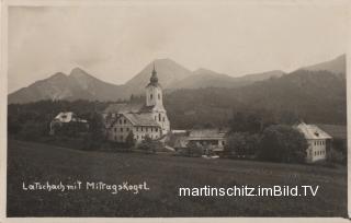 Pfarrkirche St. Ulrich mit Ortsansicht - Latschach - alte historische Fotos Ansichten Bilder Aufnahmen Ansichtskarten 