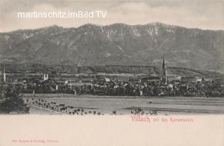 Panoramaansicht auf Villach und die Karawanken  - Europa - alte historische Fotos Ansichten Bilder Aufnahmen Ansichtskarten 