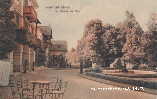 Warmbad mit Blick in die Allee - Europa - alte historische Fotos Ansichten Bilder Aufnahmen Ansichtskarten 