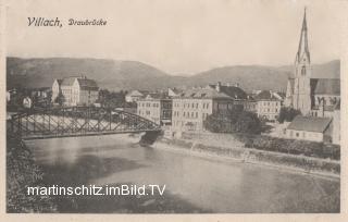 Draubrücke mit Dependance Mosser und Nikolaikirche - Europa - alte historische Fotos Ansichten Bilder Aufnahmen Ansichtskarten 