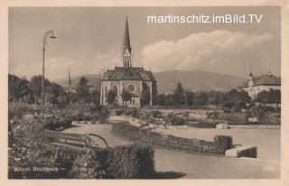 Stadtpark und die evangelische Kirche - Europa - alte historische Fotos Ansichten Bilder Aufnahmen Ansichtskarten 