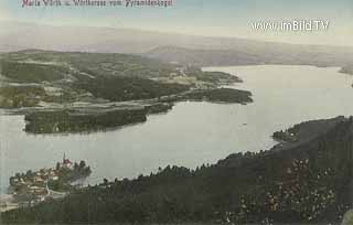 Maria Wörth vom Pyramidenkogel - Kärnten - alte historische Fotos Ansichten Bilder Aufnahmen Ansichtskarten 