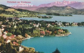 Blick auf Pörtschach - von Westen - Pörtschach am Wörther See - alte historische Fotos Ansichten Bilder Aufnahmen Ansichtskarten 