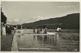 Pörtschach - Werzerstrand - Wasserflugzeug - Europa - alte historische Fotos Ansichten Bilder Aufnahmen Ansichtskarten 